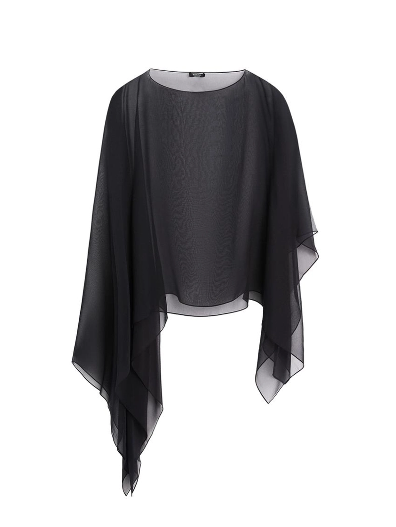 Асимметричная накидка из шелка