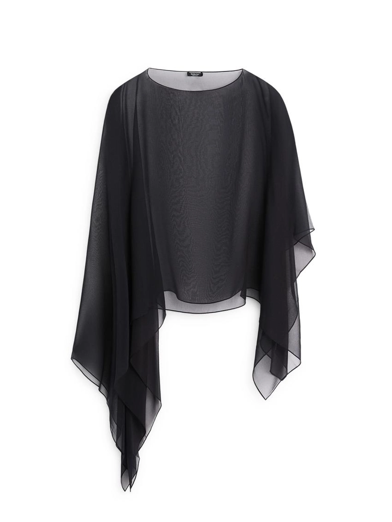 Асимметричная накидка из шелка