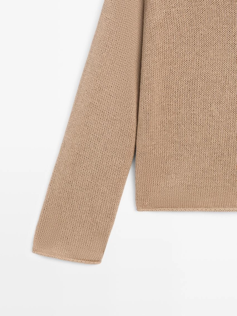 Свитер из хлопка и льна с деталями кармана