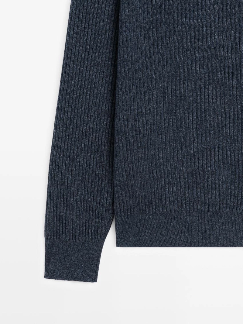 Кардиган с пуговицами из ребристого трикотажа