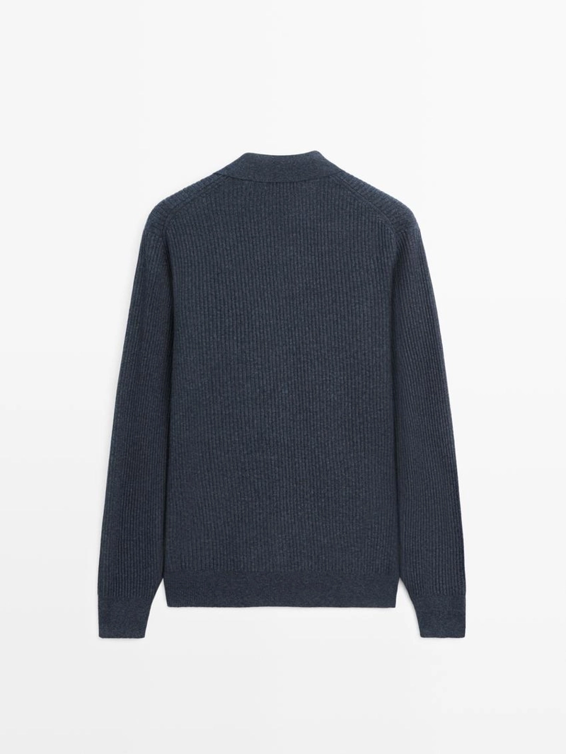 Кардиган с пуговицами из ребристого трикотажа