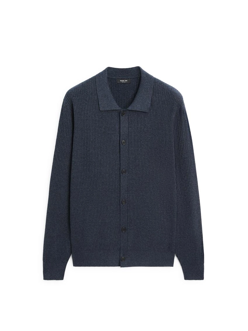 Кардиган с пуговицами из ребристого трикотажа