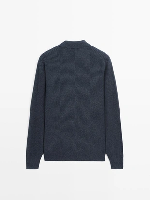 Кардиган с пуговицами из ребристого трикотажа- Заказать в России