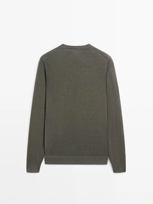 Свитер с круглым воротом из льна- Заказать в России