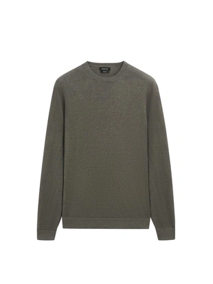 Свитер с круглым воротом из льна- Заказать в России