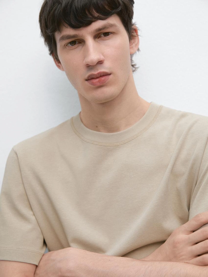 Футболка из хлопкового микса с короткими рукавами