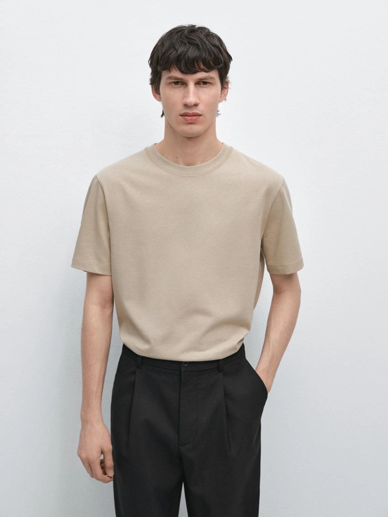 Футболка из хлопкового микса с короткими рукавами