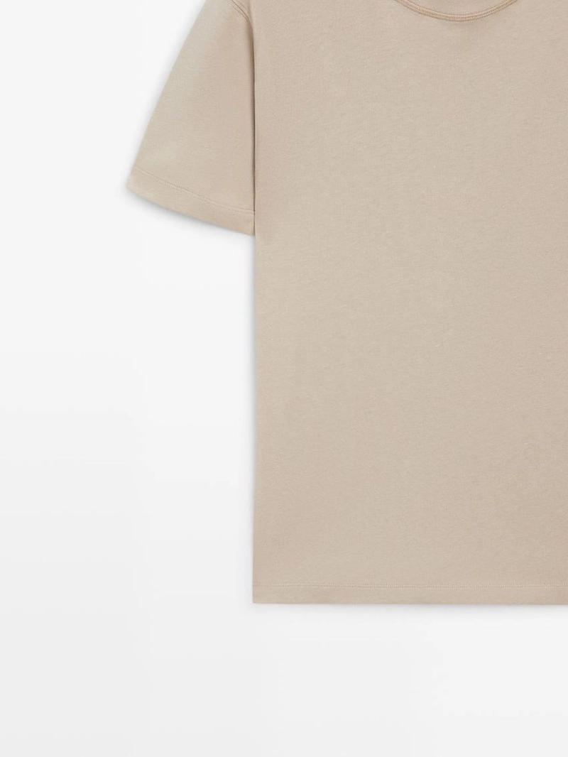 Футболка из хлопкового микса с короткими рукавами