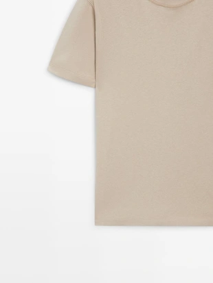 Футболка из хлопкового микса с короткими рукавами- Заказать в России