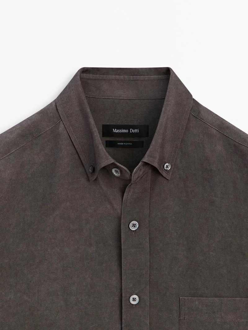 Рубашка с карманом из текстиля на основе ленкела