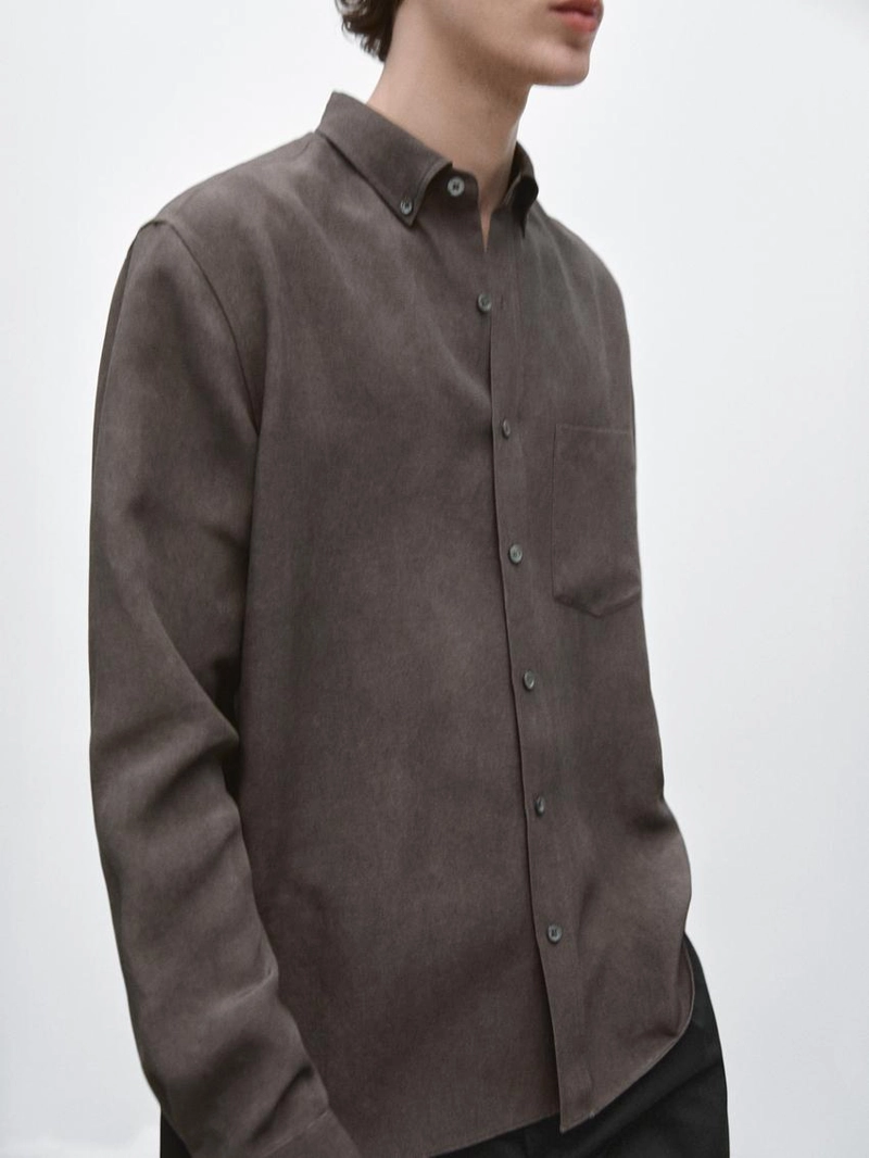 Рубашка с карманом из текстиля на основе ленкела