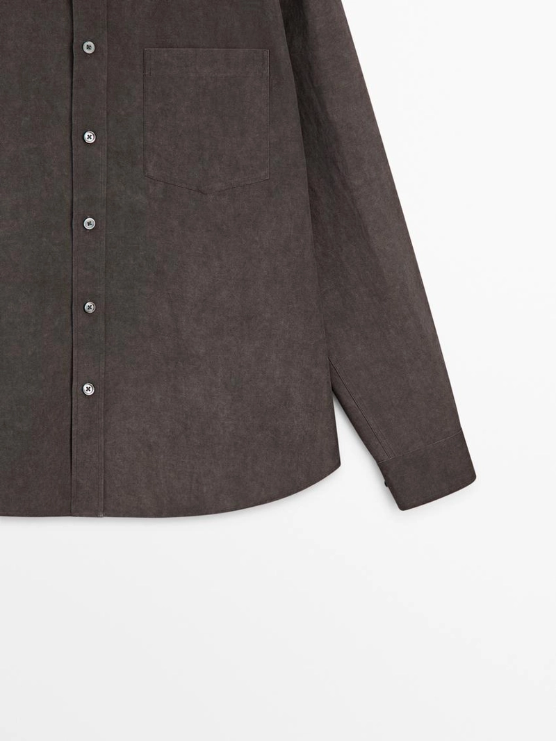 Рубашка с карманом из текстиля на основе ленкела