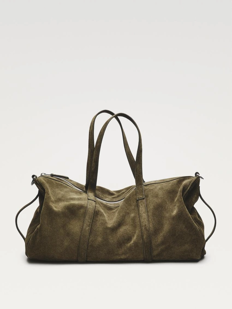 Кожаная сумка для путешествий из замши