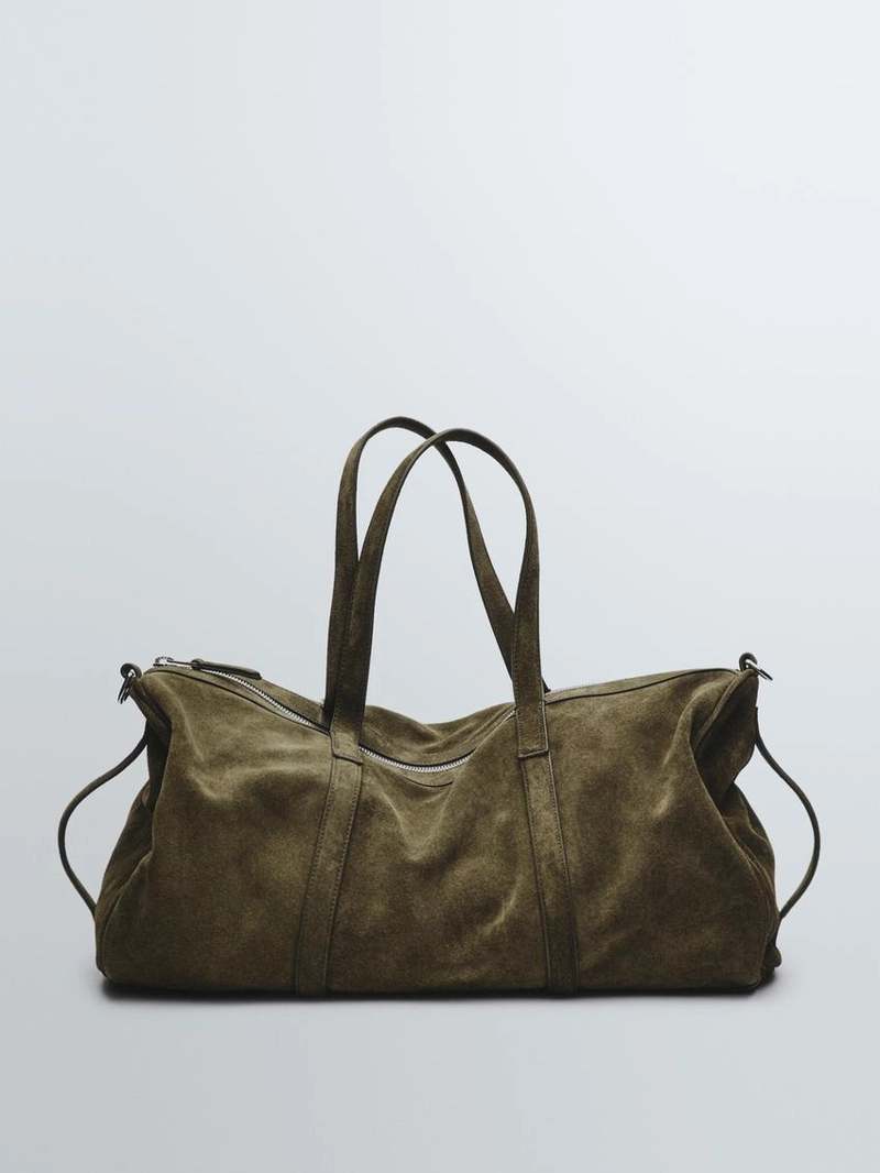 Кожаная сумка для путешествий из замши