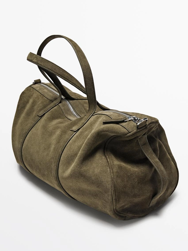 Кожаная сумка для путешествий из замши