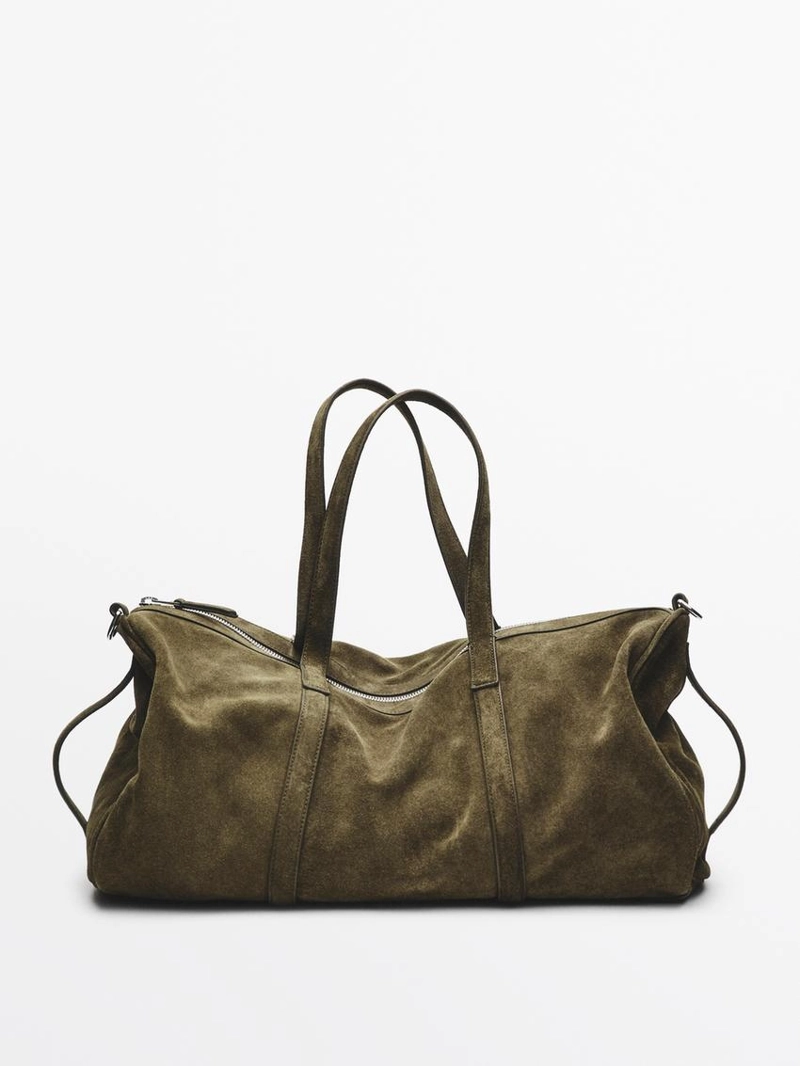 Кожаная сумка для путешествий из замши