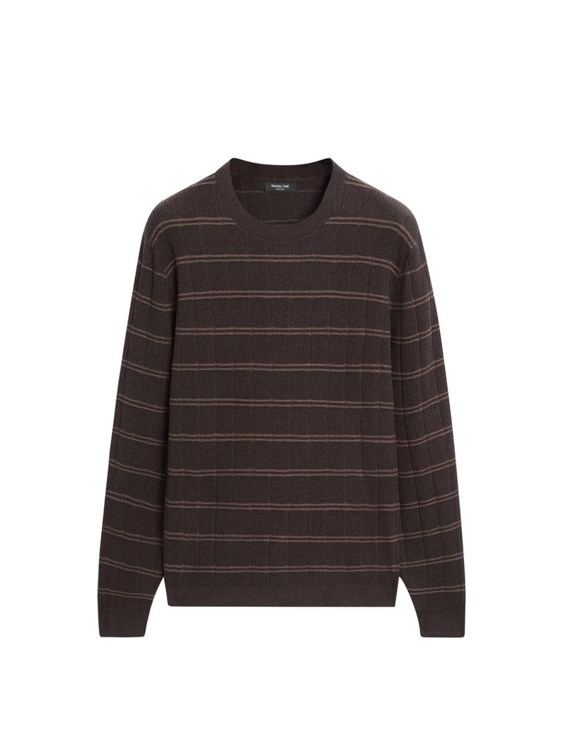 Джемпер из вязаного трикотажа в полоску с круглым вырезом