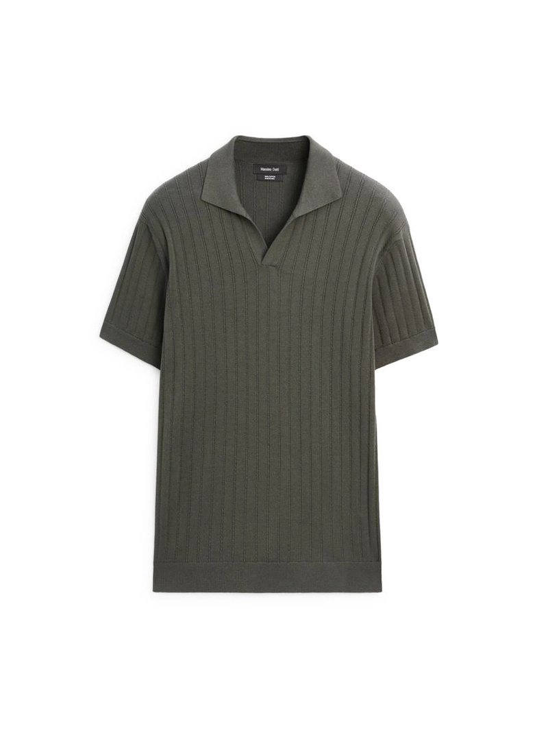 Поло свитер в косую вязку