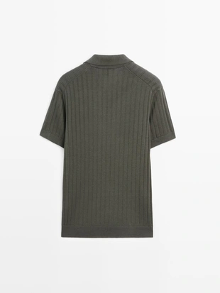 Поло свитер в косую вязку- Заказать в России