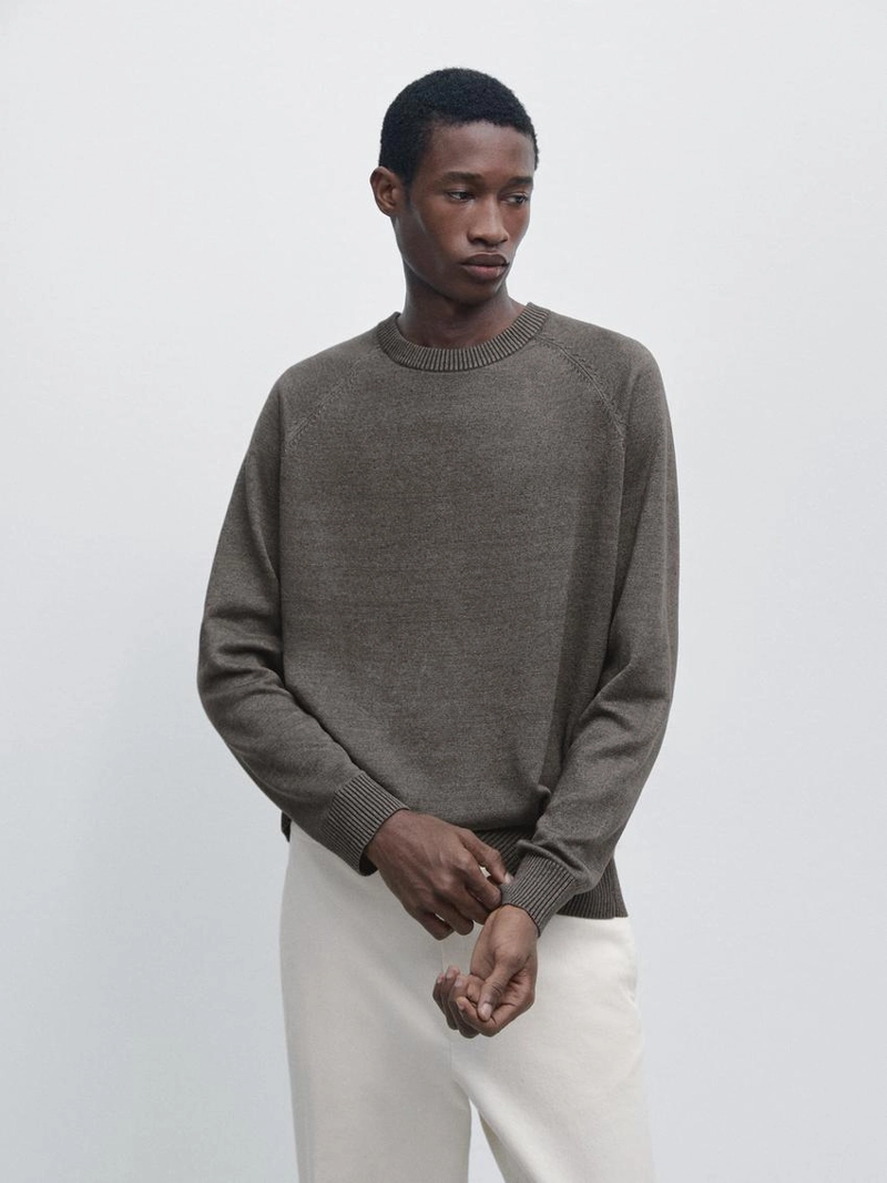 Свитер из смесовой хлопковой пряжи