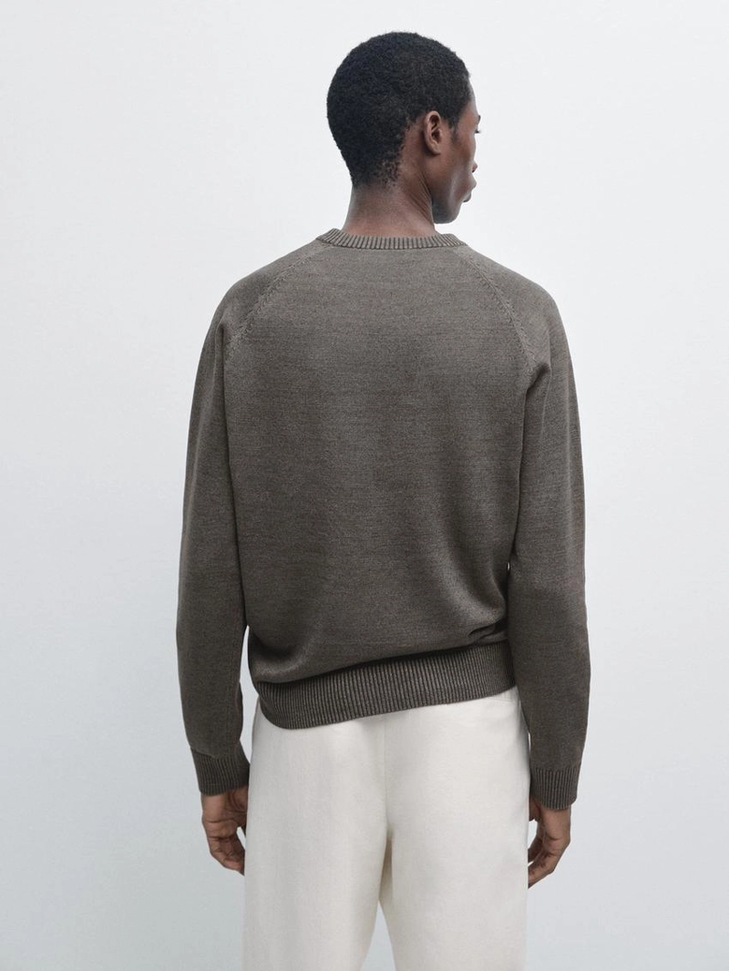 Свитер из смесовой хлопковой пряжи