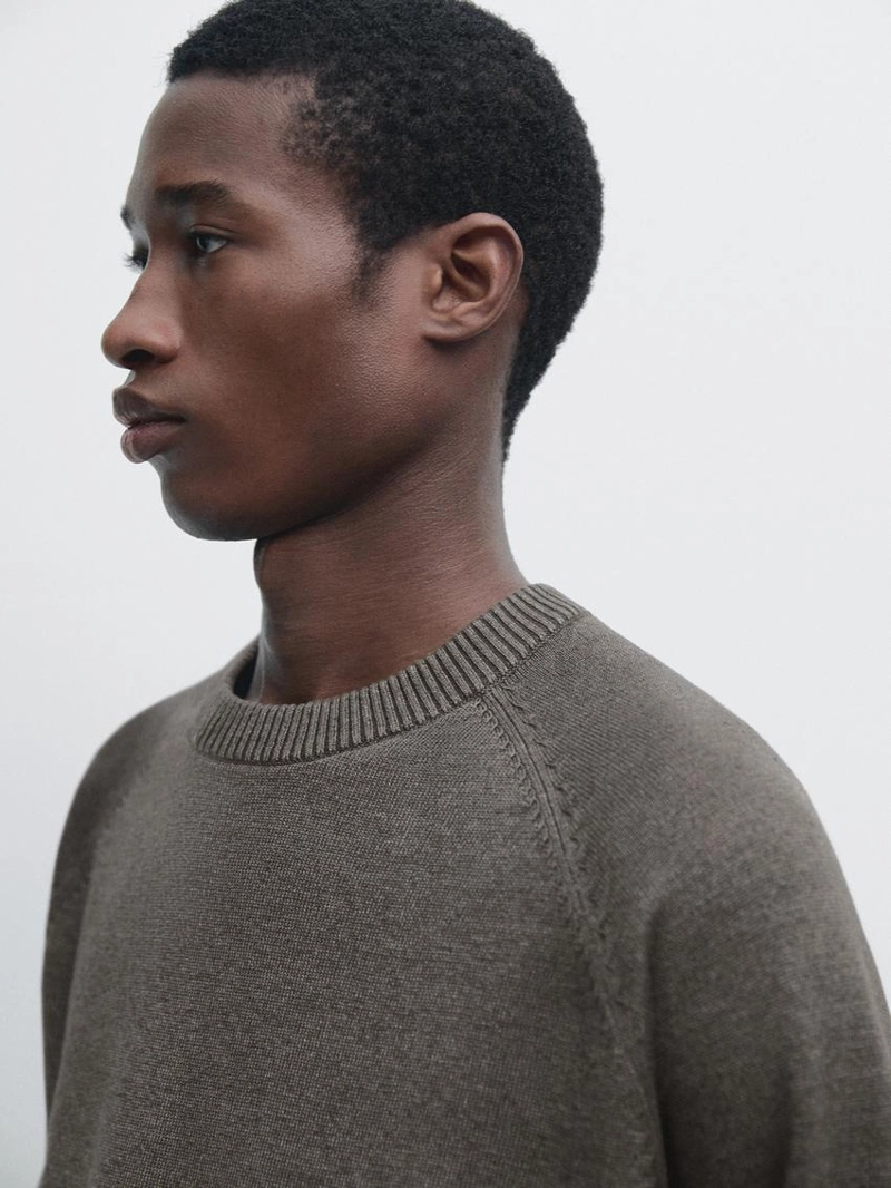 Свитер из смесовой хлопковой пряжи