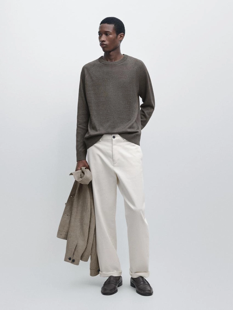 Свитер из смесовой хлопковой пряжи