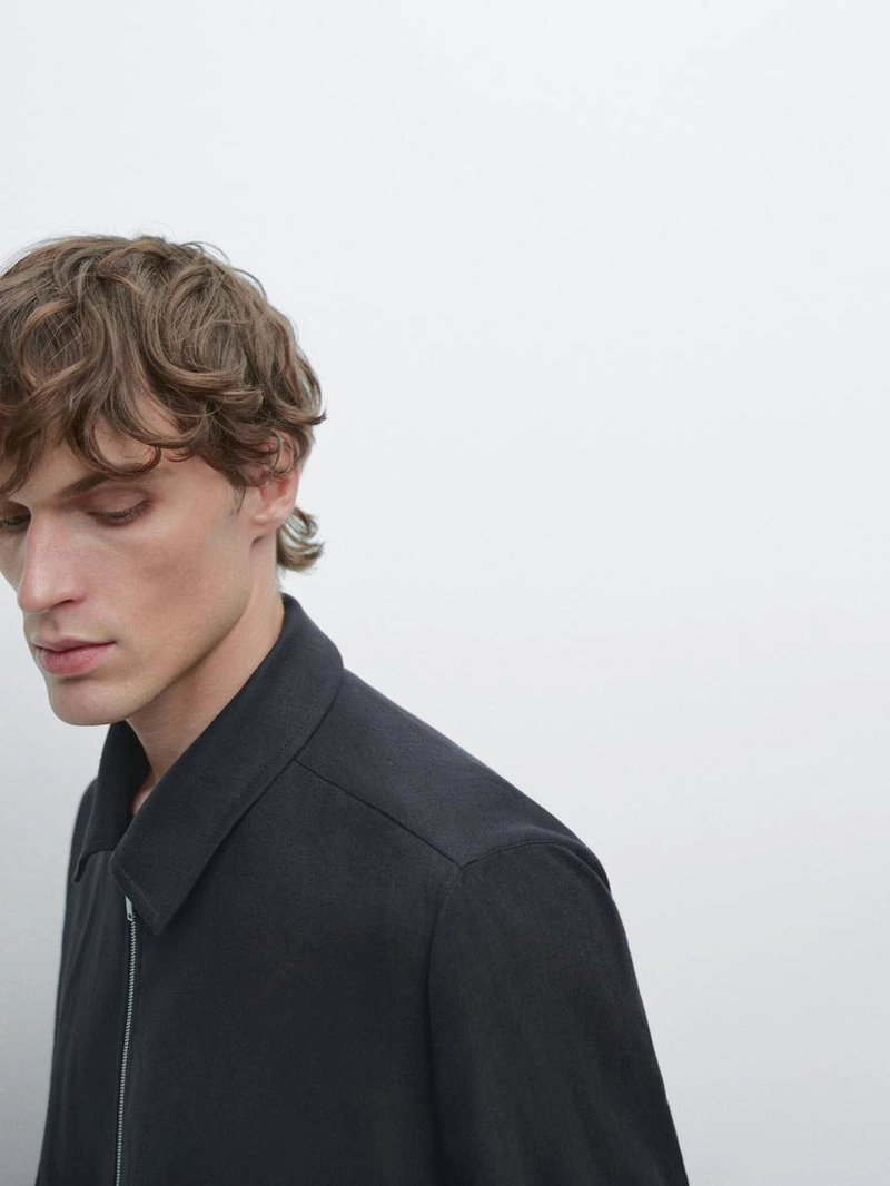 Укороченный льняной пиджак