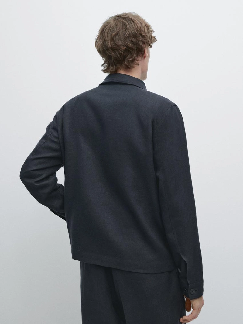 Укороченный льняной пиджак