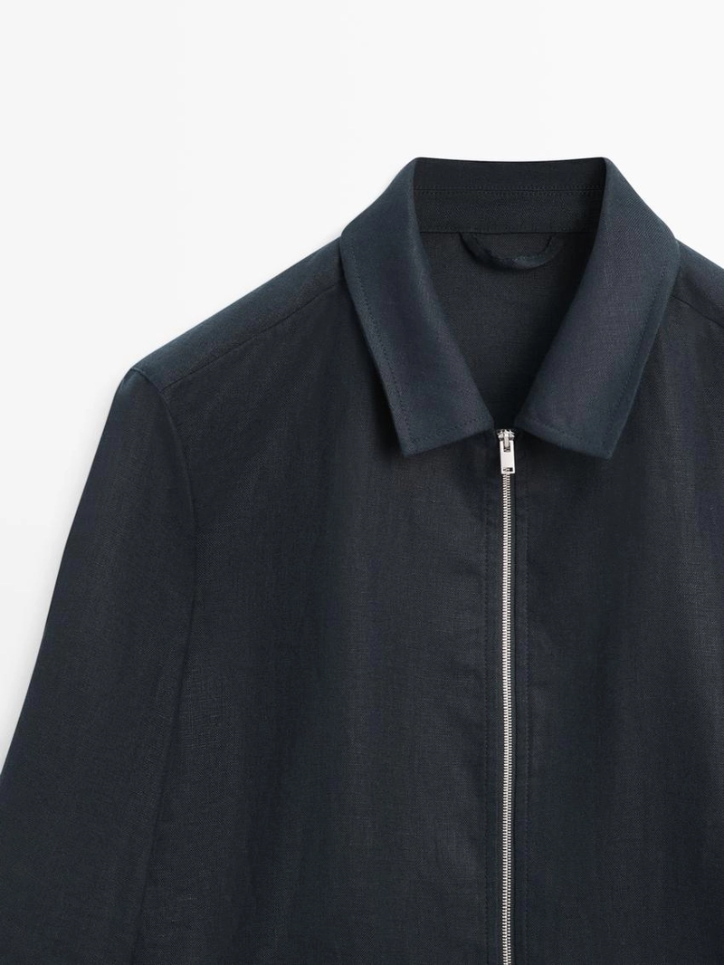 Укороченный льняной пиджак