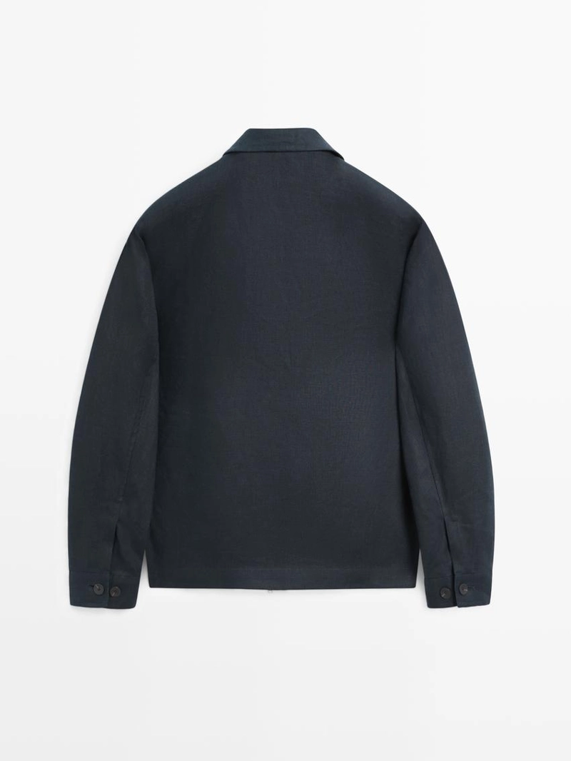 Укороченный льняной пиджак