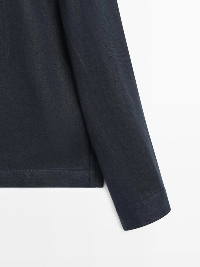 Укороченный льняной пиджак