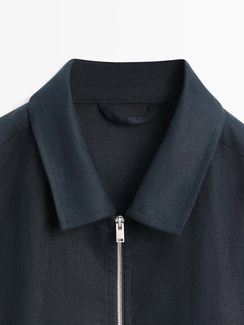 Укороченный льняной пиджак