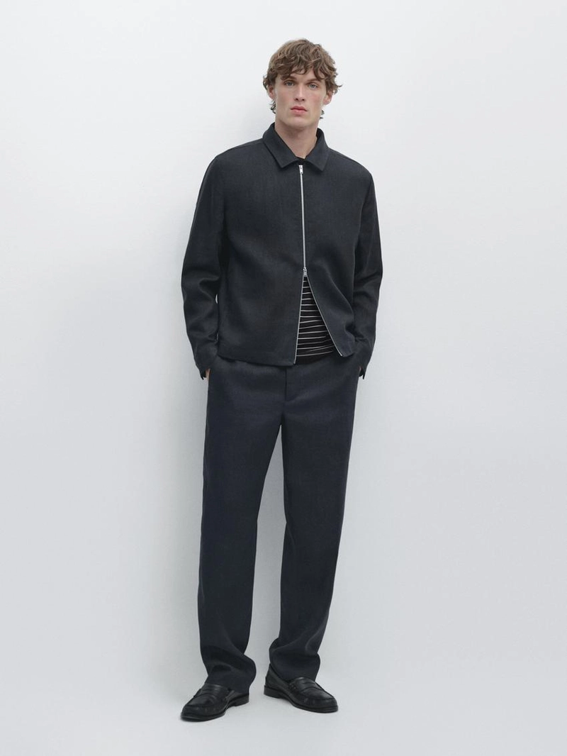 Укороченный льняной пиджак