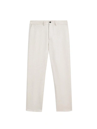 Легкие льняные брюки с вставкой из рыбьего узора- Заказать в России