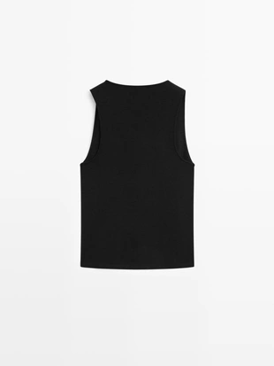 Топ с драпированным вырезом и деталью броши- Заказать в России