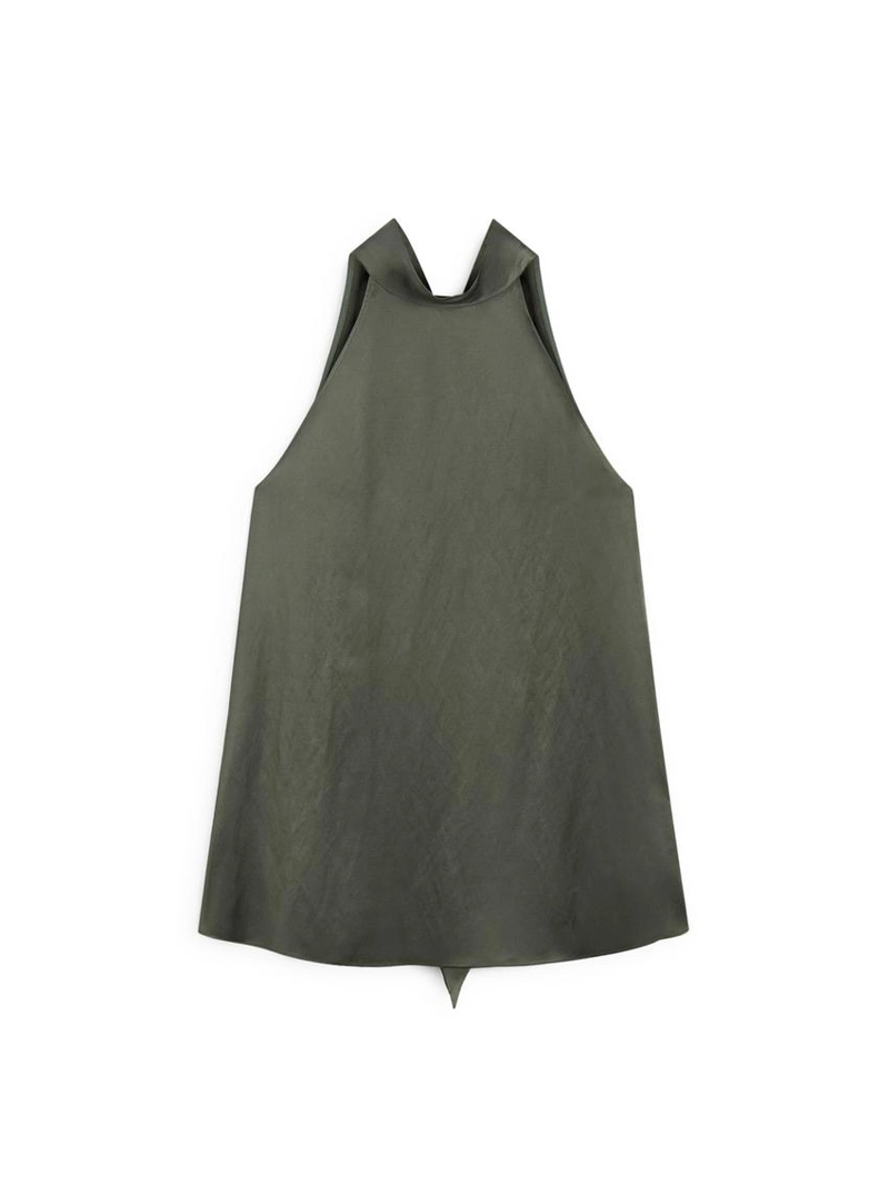 Топ с завязкой на шее из атласа