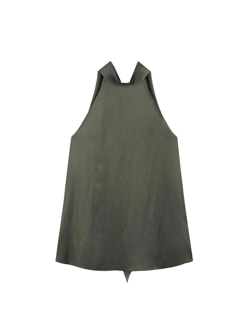 Топ с завязкой на шее из атласа