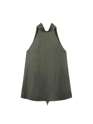 Топ с завязкой на шее из атласа- Заказать в России