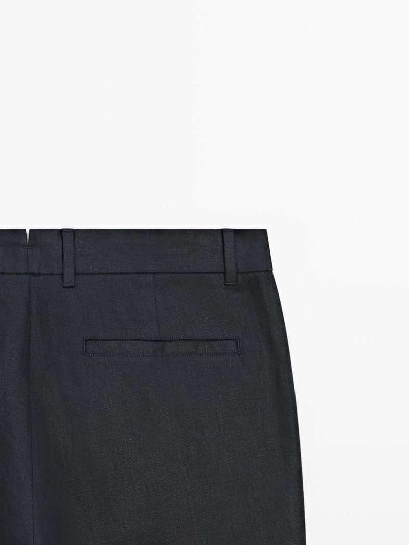 Брюки из льна с зауженным кроем