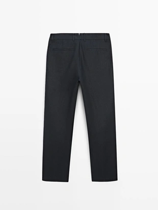 Брюки из льна с зауженным кроем- Заказать в России