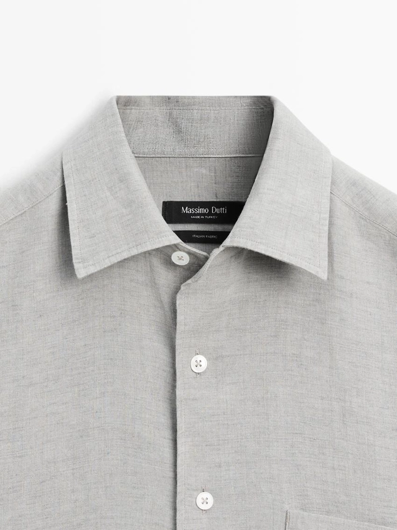 Рубашка из 100% льна с карманом