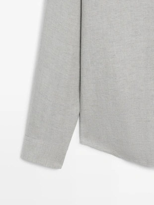 Рубашка из 100% льна с карманом- Заказать в России