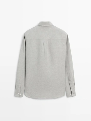 Рубашка из 100% льна с карманом- Заказать в России