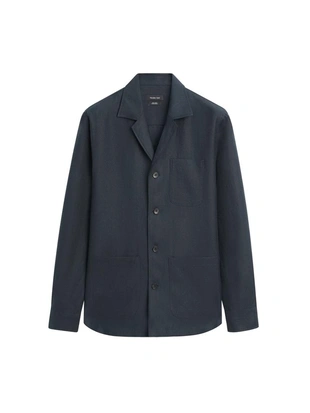 Льняная рубашка с карманными деталями- Заказать в России