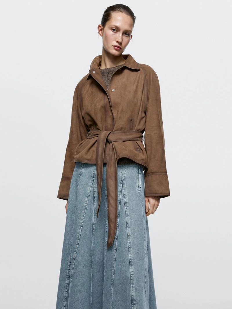 Джинсовая юбка миди godet