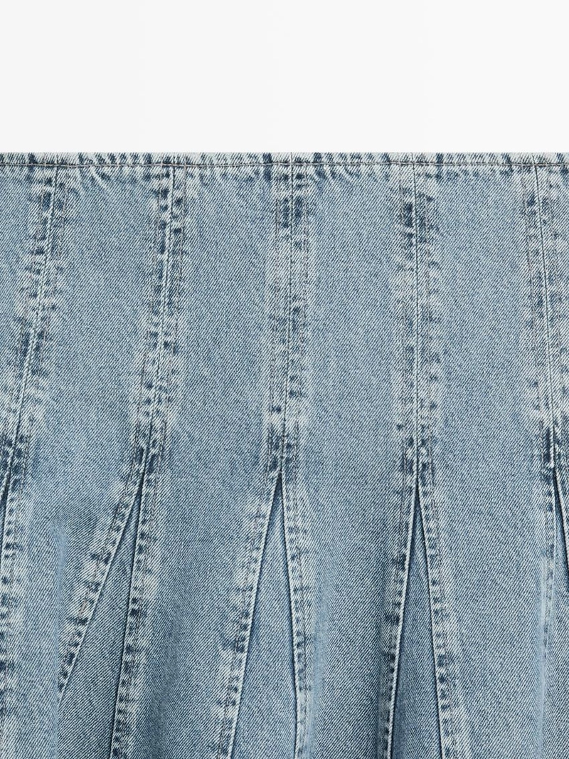 Джинсовая юбка миди godet