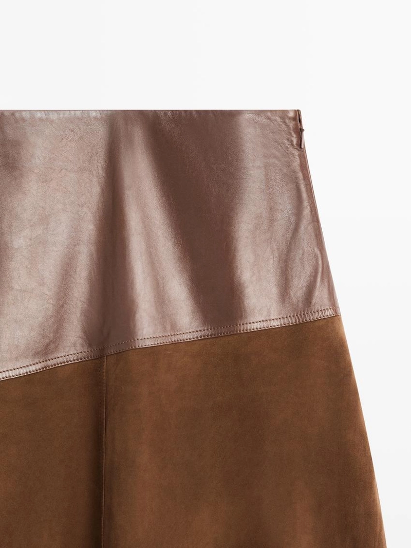 Юбка из замши нубука с асимметричным клином