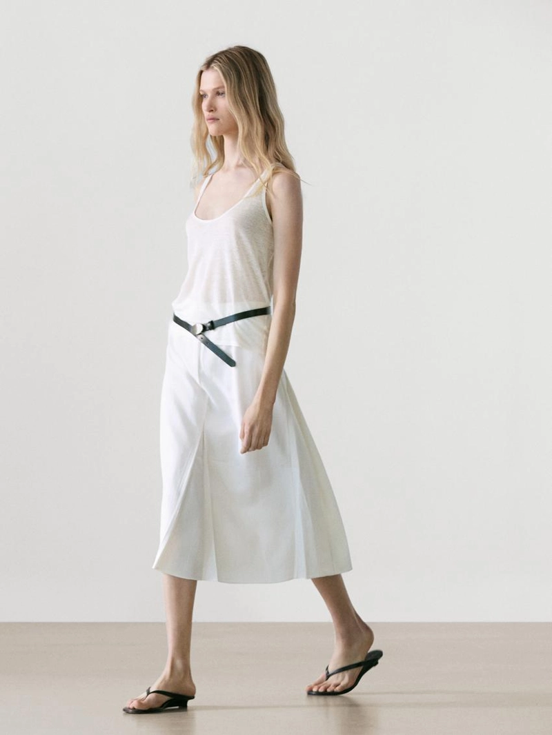 Юбка миди с объемными складками