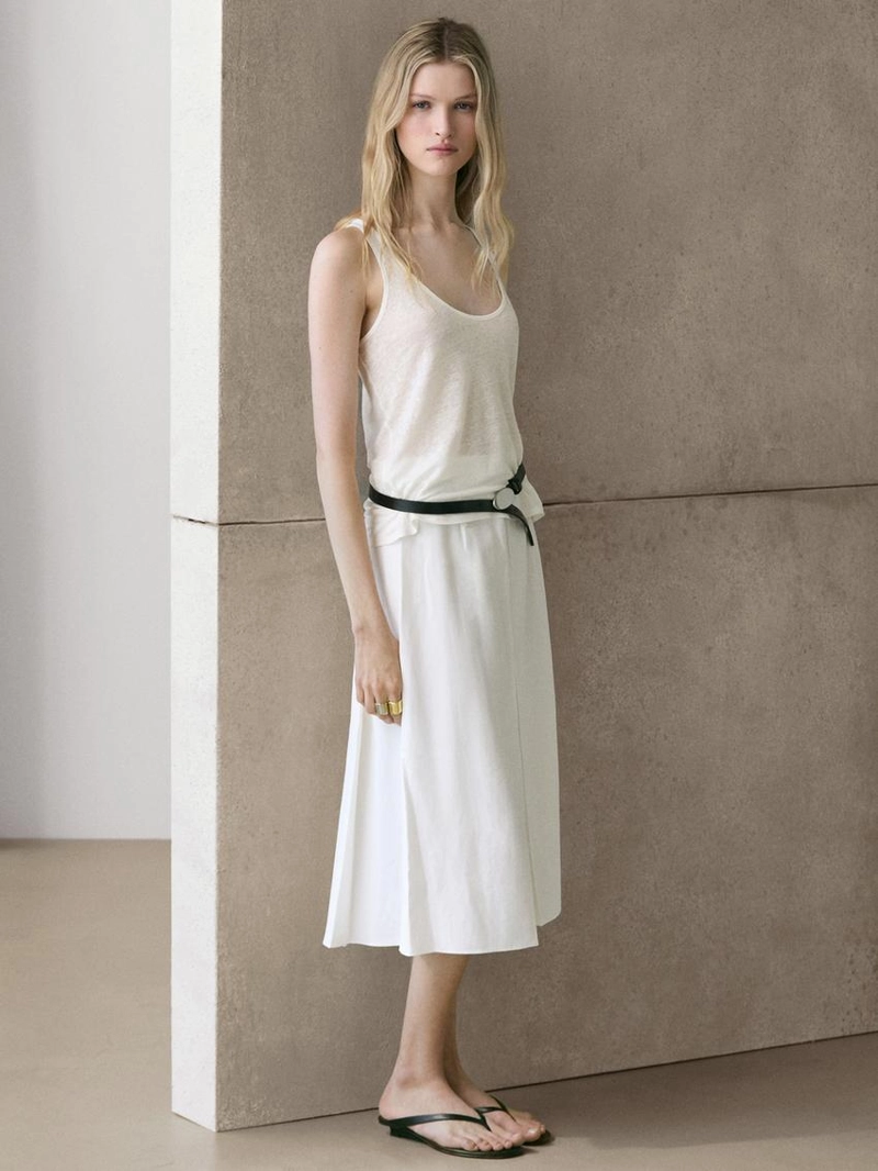 Юбка миди с объемными складками